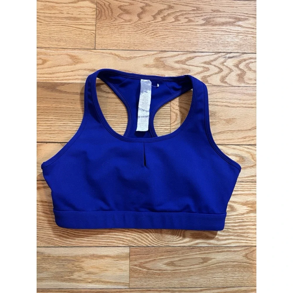 Fabletics Sylvia Royal Blue Racerback Sports Bra Large Gym Workout Athleisure